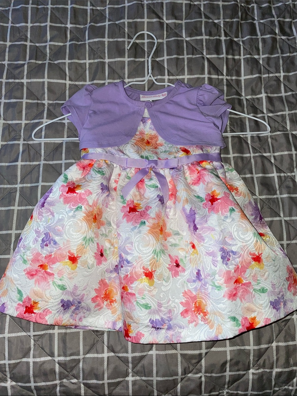 Bonnie Baby Lavender Bolero Floral Skater Dress